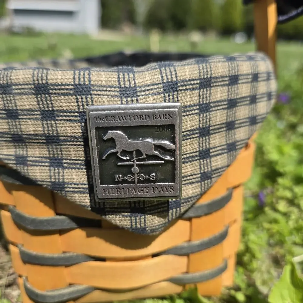 Longaberger Crawford Barn Small Basket Fabric‎ Liner